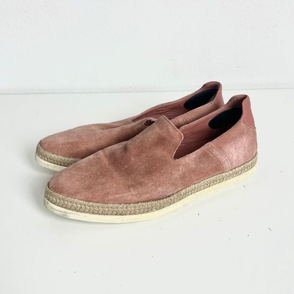 Vince Pink Suede Slip-On Espadrille Loafers - Picture 4 of 8